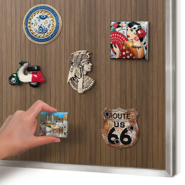 Lavagna magnetica decorativa da parete in colore argento Sfondo in legno