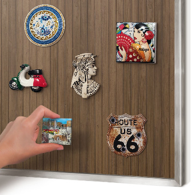 Lavagna magnetica decorativa da parete in colore argento Sfondo in legno