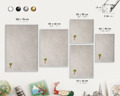 Lavagna magnetica decorativa da parete in colore argento Grigio eleganza t