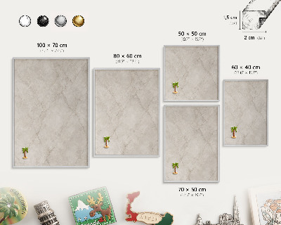 Lavagna magnetica decorativa da parete in colore argento Eleganza naturale