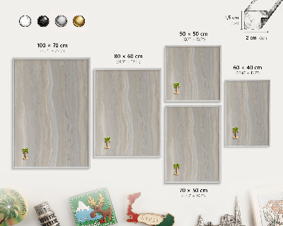 Lavagna per calamite con cornice d'argento Texture effetto marmo