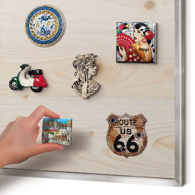 Lavagna magnetica decorativa da parete in colore argento Modello in legno