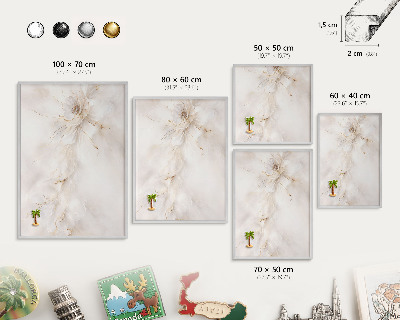 Lavagna magnetica decorativa da parete in colore argento Eleganza floreale