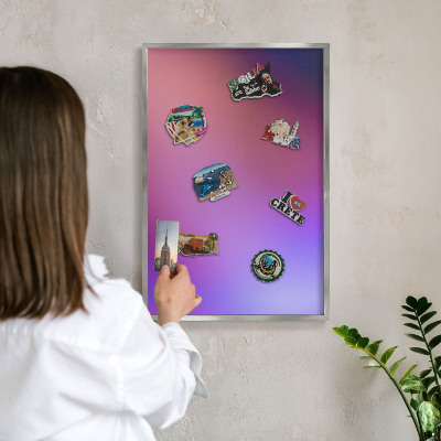 Lavagna magnetica decorativa da parete in colore argento Colori dell'armonia