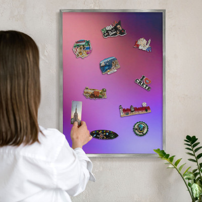 Lavagna magnetica decorativa da parete in colore argento Colori dell'armonia