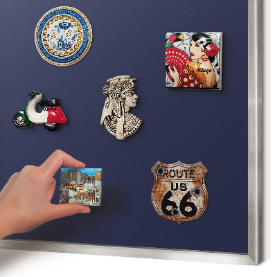 Lavagna magnetica decorativa da parete in colore argento Blu scuro