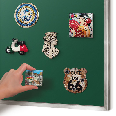 Lavagna magnetica decorativa da parete in colore argento Verde bottiglia
