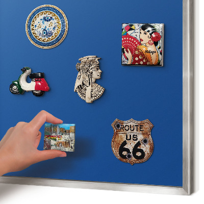 Lavagna magnetica decorativa da parete in colore argento Blu scuro