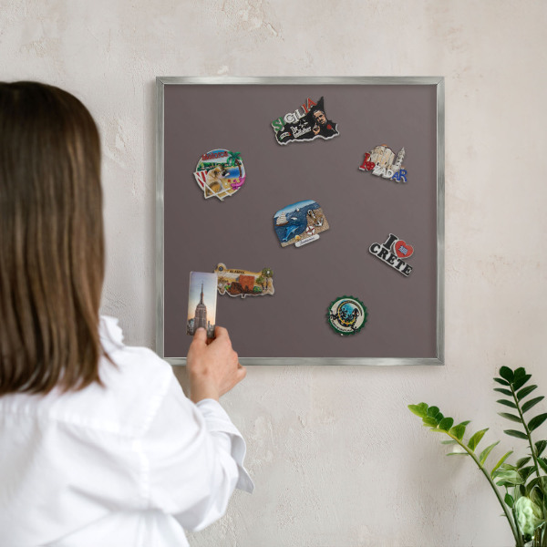 Lavagna magnetica decorativa da parete in colore argento Marrone sbiadito