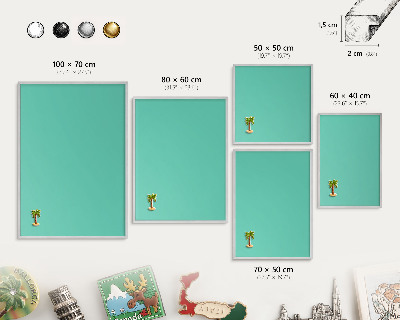 Lavagna magnetica decorativa da parete in colore argento Menta forte
