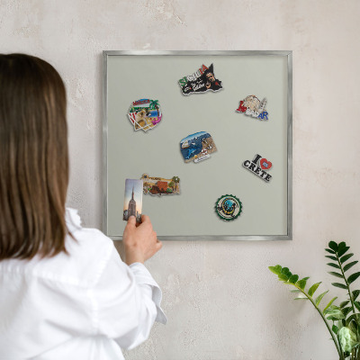 Lavagna magnetica decorativa da parete in colore argento Grigio caldo