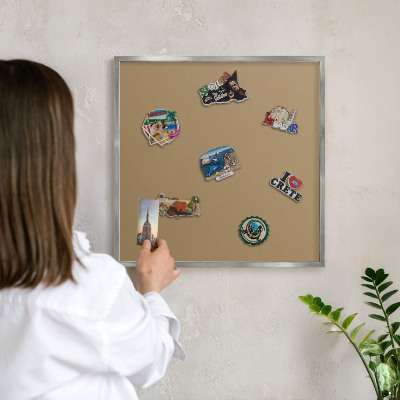 Lavagna magnetica decorativa da parete in colore argento Colore marrone