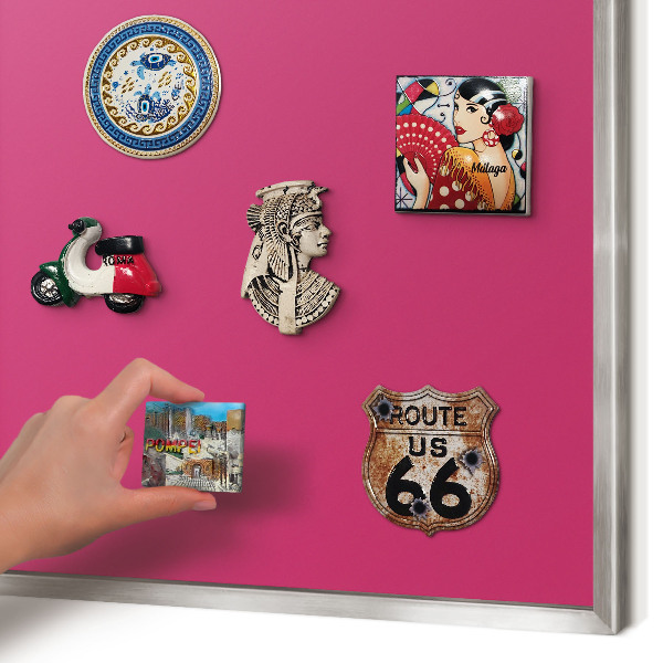 Lavagna magnetica decorativa da parete in colore argento Rosa intenso