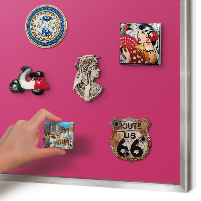 Lavagna magnetica decorativa da parete in colore argento Rosa intenso