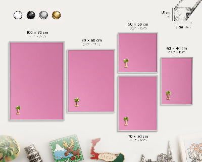 Lavagna magnetica decorativa da parete in colore argento Rosa freddo