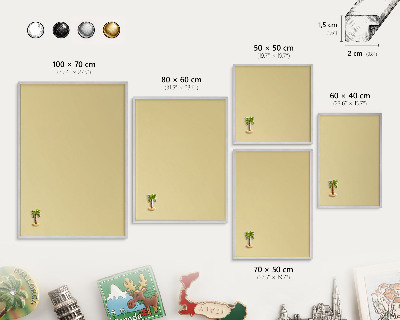 Lavagna magnetica decorativa da parete in colore argento Beige-giallo