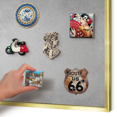 Lavagna magnetica per calamite souvenir in colore oro Nebbia argentea