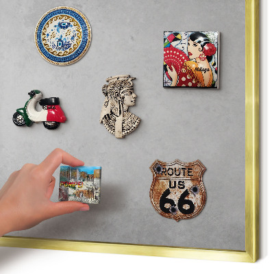 Lavagna magnetica per calamite souvenir in colore oro Nebbia argentea