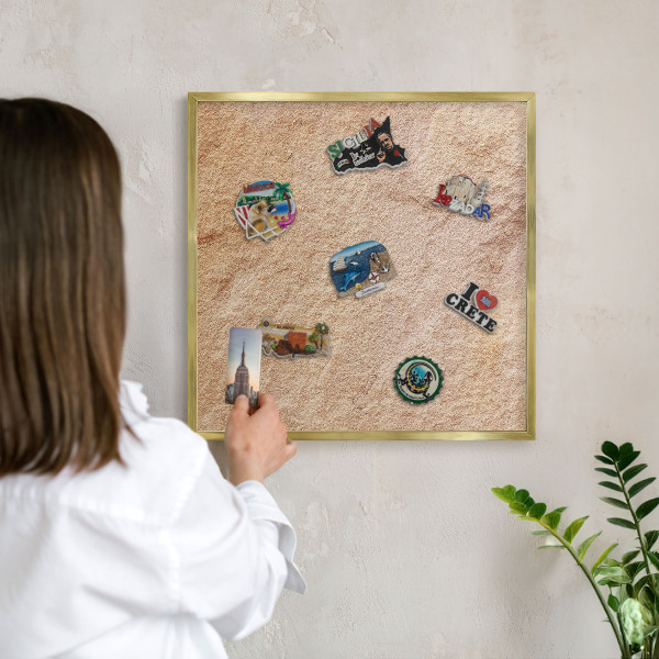 Lavagna magnetica per calamite souvenir in colore oro Struttura della pietra