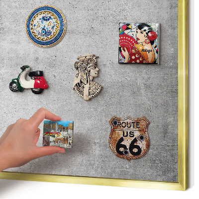 Lavagna magnetica per calamite souvenir in colore oro Minimalismo concreto