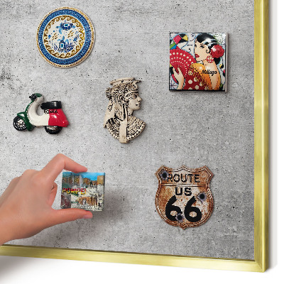 Lavagna magnetica per calamite souvenir in colore oro Minimalismo concreto