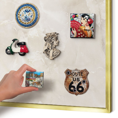 Lavagna magnetica per calamite souvenir in colore oro Marmo beige