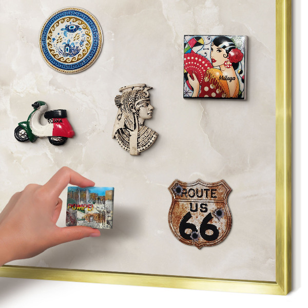 Lavagna magnetica per calamite souvenir in colore oro Marmo beige