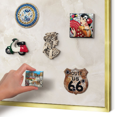 Lavagna magnetica per calamite souvenir in colore oro Marmo beige