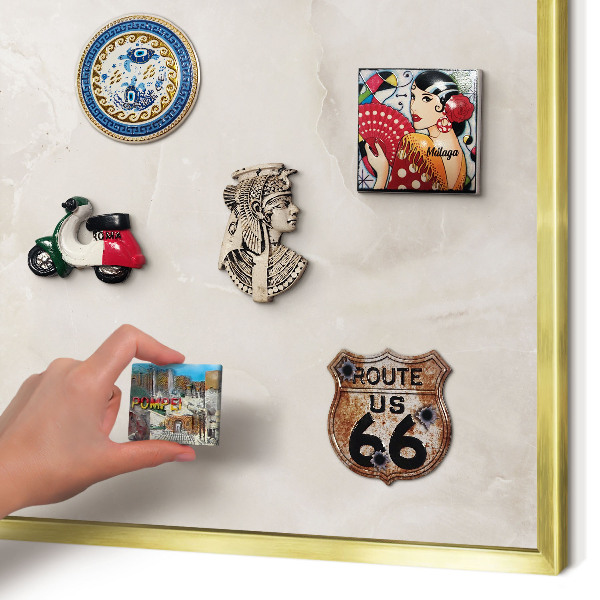 Lavagna magnetica per calamite souvenir in colore oro Marmo beige