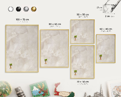 Lavagna magnetica per calamite souvenir in colore oro Marmo beige