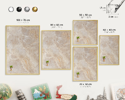 Lavagna magnetica per calamite souvenir in colore oro Marmo color crema