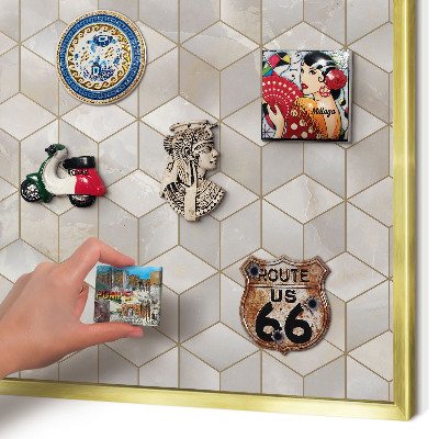 Lavagna magnetica per calamite souvenir in colore oro Sfondo chl