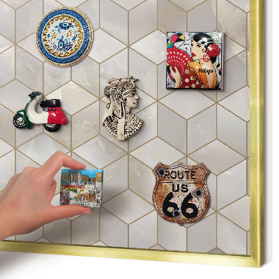 Lavagna magnetica per calamite souvenir in colore oro Sfondo chl
