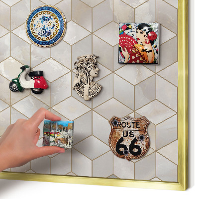 Lavagna magnetica per calamite souvenir in colore oro Sfondo chl