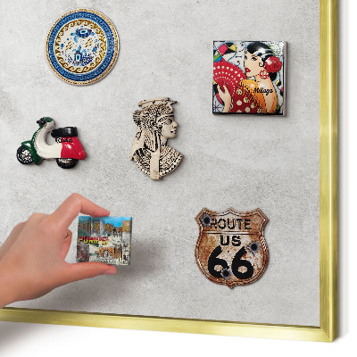 Lavagna magnetica per calamite souvenir in colore oro Grigio eleganza t