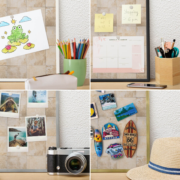 Lavagna per calamite delle vacanze con cornice dorata Eleganza neutra