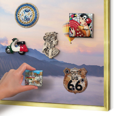 Lavagna magnetica per calamite souvenir in colore oro Viaggio nel cielo