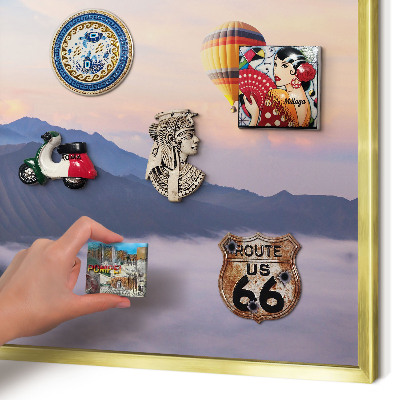 Lavagna magnetica per calamite souvenir in colore oro Viaggio nel cielo