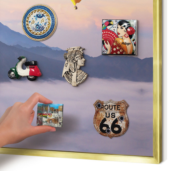 Lavagna magnetica per calamite souvenir in colore oro Viaggio nel cielo