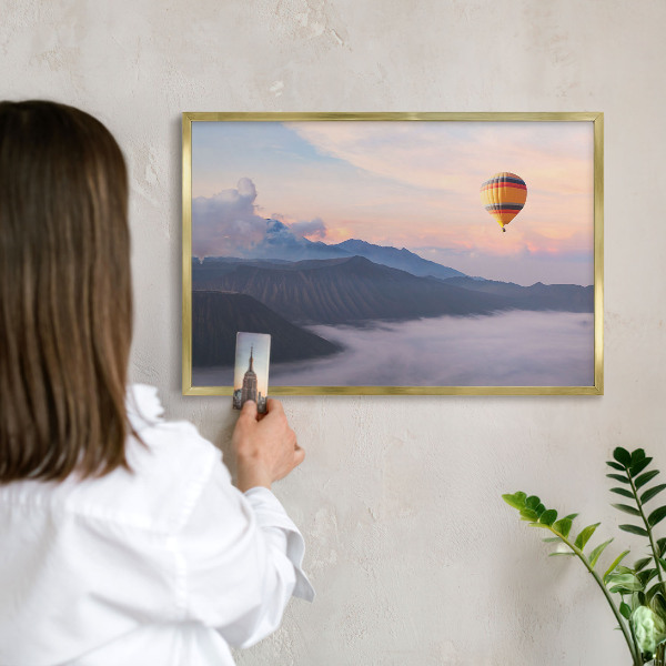 Lavagna magnetica per calamite souvenir in colore oro Viaggio nel cielo