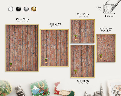 Lavagna magnetica per calamite souvenir in colore oro Muro di mattoni