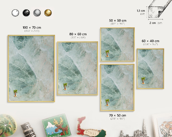 Lavagna magnetica per calamite souvenir in colore oro Texture verdi