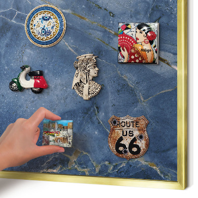 Lavagna magnetica per calamite souvenir in colore oro Eleganza del marmo