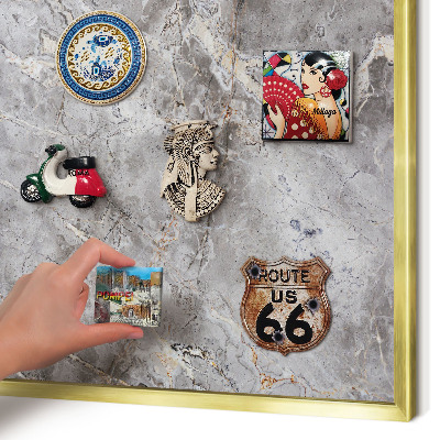 Lavagna magnetica per calamite souvenir in colore oro Marmo aggiunto