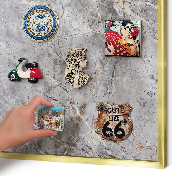 Lavagna magnetica per calamite souvenir in colore oro Marmo aggiunto