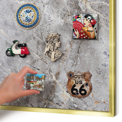 Lavagna magnetica per calamite souvenir in colore oro Marmo aggiunto