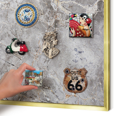 Lavagna magnetica per calamite souvenir in colore oro Marmo aggiunto