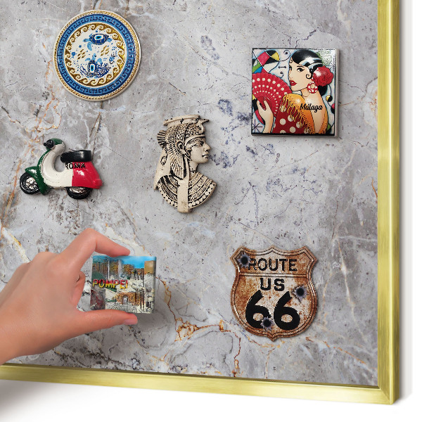Lavagna magnetica per calamite souvenir in colore oro Marmo aggiunto