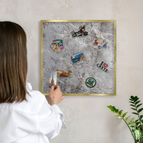 Lavagna magnetica per calamite souvenir in colore oro Marmo aggiunto