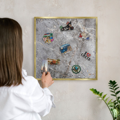 Lavagna magnetica per calamite souvenir in colore oro Marmo aggiunto